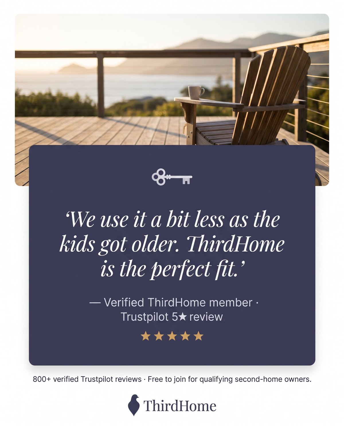 Empty-Nest luxury ad — verbatim member quote testimonial