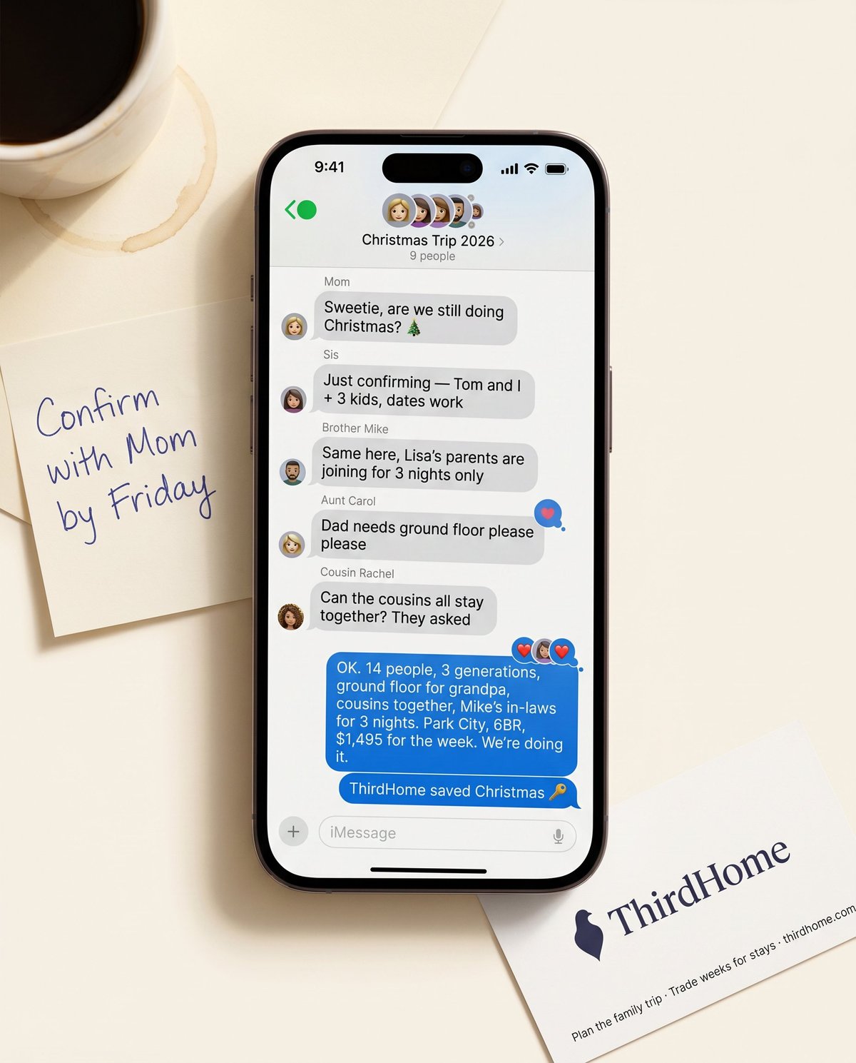 Multi-Gen pattern interrupt — iMessage group thread screenshot